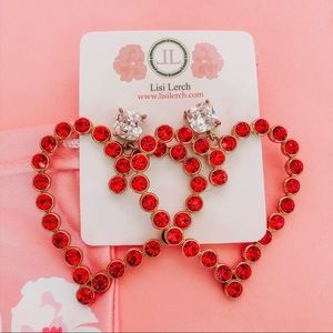 Lisi Lerch Archer Heart Earrings in Red